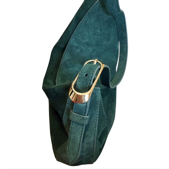 J. CREW Berkeley Shoulder Bag Suede Leather Midnight Forrest $178 NWT - Picture 6 of 8